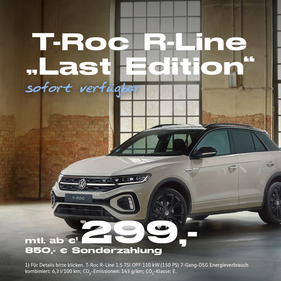 T-Roc Angebot sofort verfügbar